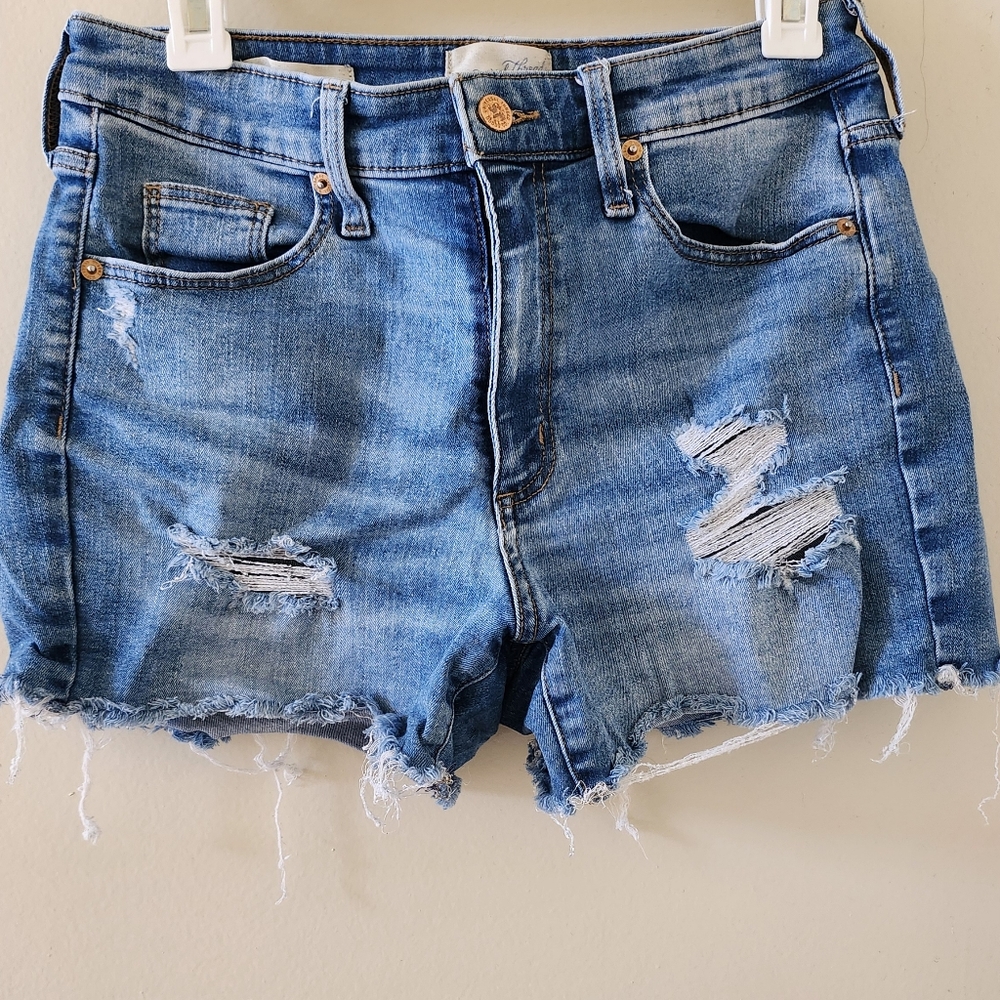 Distressed Denim Shorts